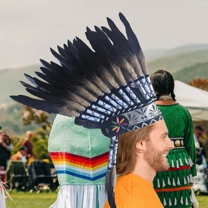 Feather Headdress Photo Props Indian Headdress for Stage Show Carnival Dance - Picture 1 of 6
