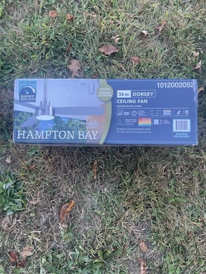 Hampton Bay Dorsey 36” Ceiling Fan Silver Brushed Nickel LED Light Remote New - Image 1 of 3