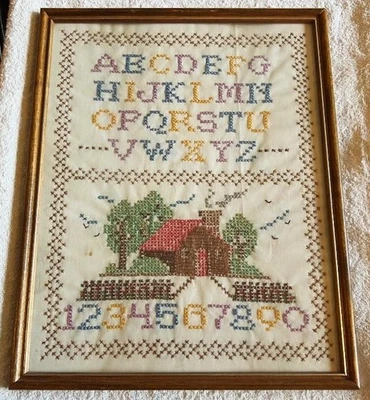 Vintage framed ABC sampler - Image 1 of 4