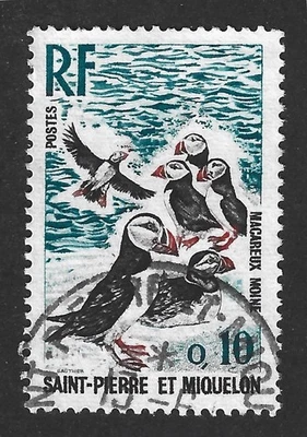 St. Pierre & Miquelon 1973 #424 Puffins - F/VF Used - Image 1 of 2