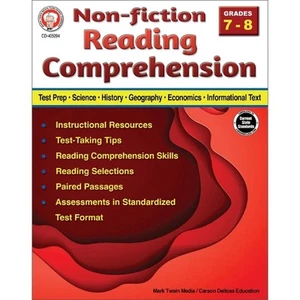 Nonfiction Reading Comprehension Workbook, Grades 7 - 8 by Schyrlet Cameron Pape - Picture 1 of 1