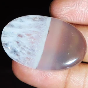 Untreated Ice Solar Quartz Oval Cabochon Loose Gemstone 48.15 Ct 24x38x5 mm UT73 - Picture 1 of 6