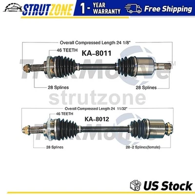 2x Front Left Front Right CV Axle Shaft TrakMotive For 2001-2001 Kia Sephia — 第 1/3 张图片