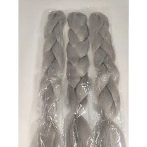 Neu ohne Etikett Jumbo geflochtene Haarverlängerungen grau 24 Zoll 3 Stück - Bild 1 von 7