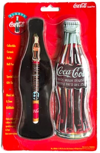 BRAND NEW VINTAGE 1996 COCA-COLA CERAMIC ROLLER BALL POINT PEN IN COLLECTORS TIN - Picture 1 of 4