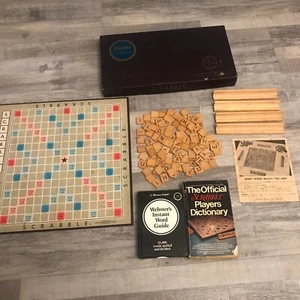 Vintage Scrabble Game 1953 Selchow Righter Complete 100 Wood Tiles Extras RARE - Picture 1 of 17