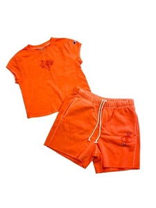Champion Damen 2er Set 100 % AUTHENTISCH Größe Medium halbes Oberteil & Shorts koralle - Bild 1 von 11