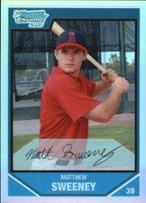 2007 Bowman Chrome Prospects Refractors Baseball Card #BC11 Matthew Sweeney /500