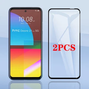 2PCS Full Cover Tempered Glass Film Screen Protector For HTC Desire 21 Pro 21Pro - Picture 1 of 5
