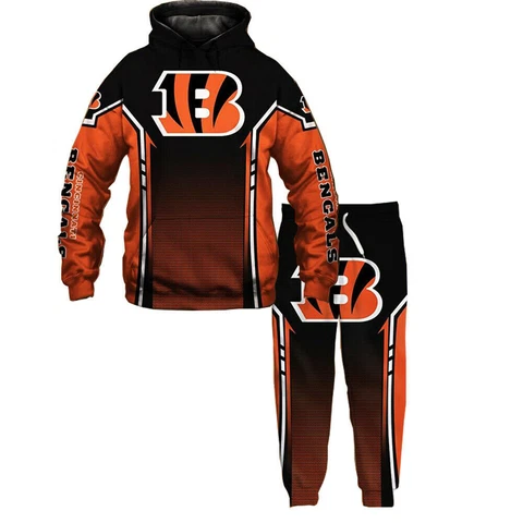 Cincinnati Bengals Tracksuit Men Hoodie Pullover Pants Suit Sweatpants Sweatsuit Cover