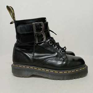 DR MARTENS 1460 ALT WOMEN'S LEATHER COMBAT PLATFORM BOOTS BLACK UK5 EU38 - Picture 1 of 8