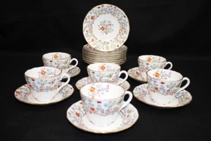Lot of 23 Pc Vintage Spode SHANGHAI Flat Cups and Saucers Bone China England - Picture 1 of 12