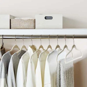 Non-Slip Velvet Adult Clothing Hangers, Beige - Picture 1 of 1