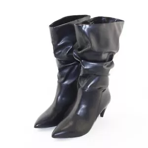 WORTHINGTON womens mid calf dress boots shoe size 7.5 M black faux leather NEW - Picture 1 of 6