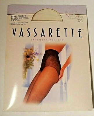 Vassarette Panty Shaper Tummy Control V-Panel Intimate Hosiery Medium Ivory  - Image 1 of 2