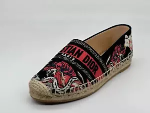 Zapatos de alpargatas planas de algodón bordados jardín botánico DIOR Granville $750 - Imagen 1 de 16
