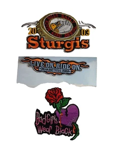 2003 Sturgis, Live On Ride On & Bad Girls Wear Black Patches - Picture 1 of 7