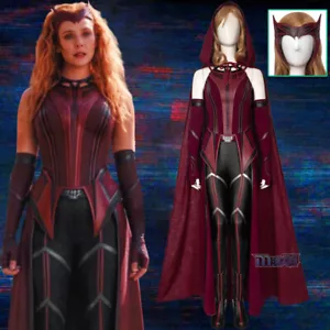Wanda Vision Scarlet Witch Cosplay Women's Clothing Set Halloween Costumes - Picture 1 of 16