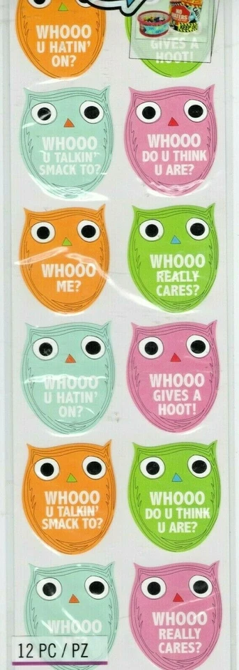 Sticko WHOOO Labels sticker set~BNIP~Nice! Large set! Quick Ship - Image 1 of 1