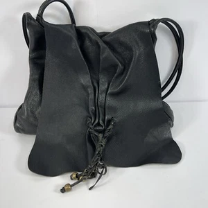 Bolso de Hombro Hobo International Cuero Negro Solapa 13 x 10 x 2 Boho Hippy - Imagen 1 de 19