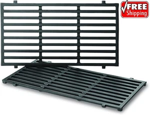 2Pk Replacement BBQ Cast Iron Cooking Grid Grates for Weber Spirit 210 220 7637 - Picture 1 of 2