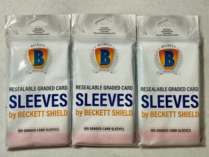 3x Beckett Shield Resealable Graded Collectible Card Sleeves 3 Packs 100 NO PVC - Bild 1 von 6