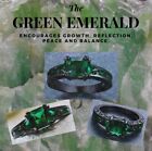 Simulated Emerald Ring - SZ 8 Vintage Black Band Bridal Jewelry