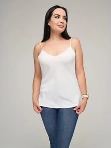 Women's Tank Casual Top T Shirt Blouse Solid Loose Spaghetti Strap White XL - Picture 1 of 6
