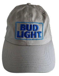 Bud Light Beer Baseball Cap Hat Snap Back Plastic Closure Gray  Budweiser  - Picture 1 of 6