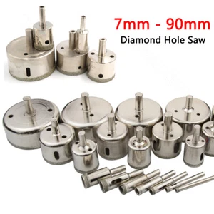 7-90mm Diamond Hole Saw Drill Bit For Cutter Tile Ceramic Glass Porcelain Marble - Picture 1 of 10