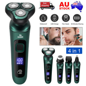 4in1 Electric Shaver Men's Cordless Razor Wet Dry Beard Trimmer USB Rechargeable