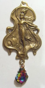 Colgante de metal vintage semidesnudo Nike diosa de la victoria tono antiguo 53506 - Imagen 1 de 5