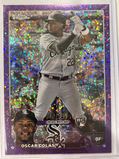 2023 Topps Chrome Oscar Colas Purple Speckle /299 Rookie RC #145 White Sox