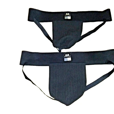McDavid 2 Hombres Negro Deportivo Apoyo Jockstraps Ropa Interior Talla XL Foto 1 de 4