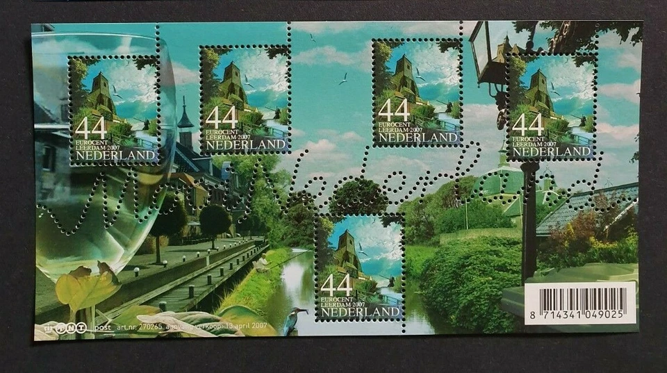 2007 NETHERLANDS SHEET MOOI NEDERLAND (25) LEERDAM BIRD GLASS VF MNH POSTFRIS - Image 1 of 1