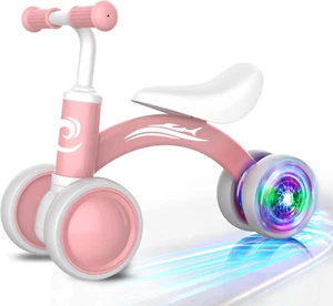 Colorful Lighting Baby Balance Bike Toys for 1 Year Old Girl Gifts, 10-36 Month - Picture 1 of 7