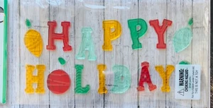 HAPPY HOLIDAYS Fenster Gel Kleider Klassenzimmer Dekor Weihnachten Winter Ornamente - Bild 1 von 1