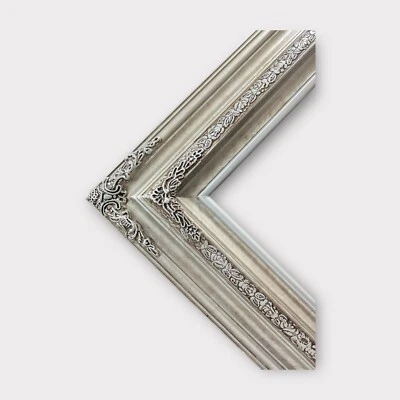 16 x 20 в наличии готов к отправке, традиционная комбинированная декоративная деревянная рама, серебро - Изображение 1 из 4