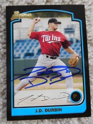J.D. Durbin Auto Signed 2003 Bowman #181 Rookie RC Card Twins Phillies - Image 1 of 2
