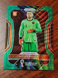 Tarjeta de novato Prizm World Cup 2022 Justin Bijlow RC Green Wave #157 Países Bajos - Imagen 1 de 2