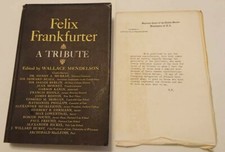 Felix Frankfurter A tribute, Wallace Mendelson 1st 1964 US Supreme Court Letter