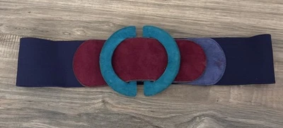 Cinturón ancho EXPRESS de gamuza años 80 de colección tostado talla Lg multicolor Foto 1 de 4