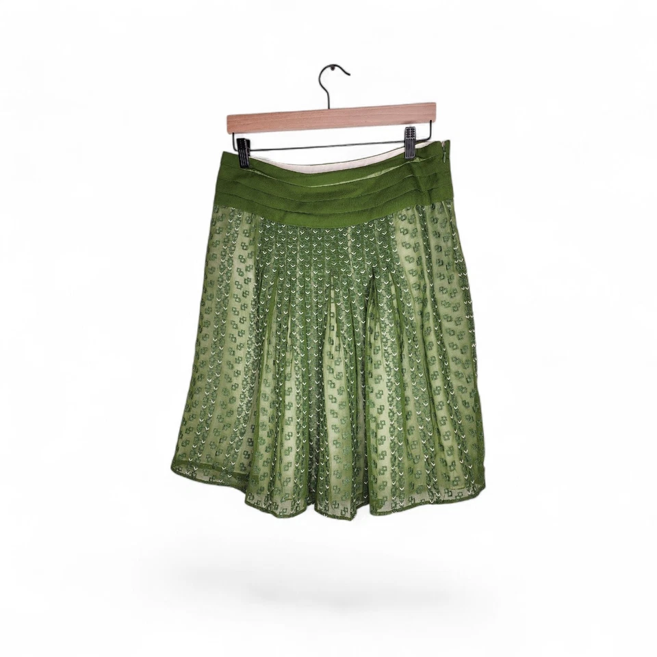 Falda de seda plisada Tocca en verde talla 6 Foto 1 de 4