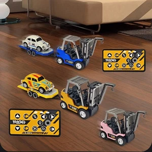 HG4-244 1:64 R/C Speed-Regulating Alloy Engineering Truck Forklift w/Trailer Car - Picture 1 of 19