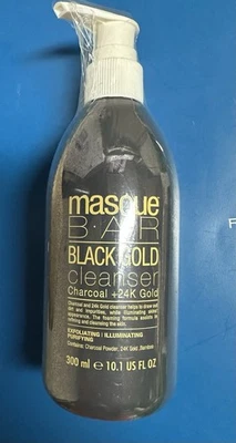 MASQUE BAR BLACK GOLD Face Cleanser Charcoal +24k Gold 10.1 fl oz Pump SEALED - Image 1 of 3