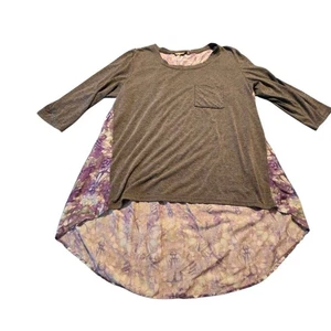 Blusa Soft Surroundings para mujer manga 3/4 alta baja talla XL hecha en EE. UU. D32 - Imagen 1 de 7
