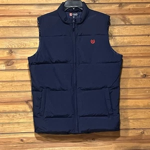 CHAPS Men’s Blue Puffer Vest Size XL Down Filled Front Zip - Picture 1 of 9