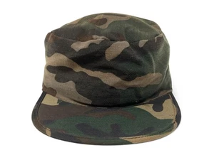 Vintage Camo Hat 80s 90s Camouflage Painter's Cap Woodland Army Hunting H16 - Picture 1 of 8