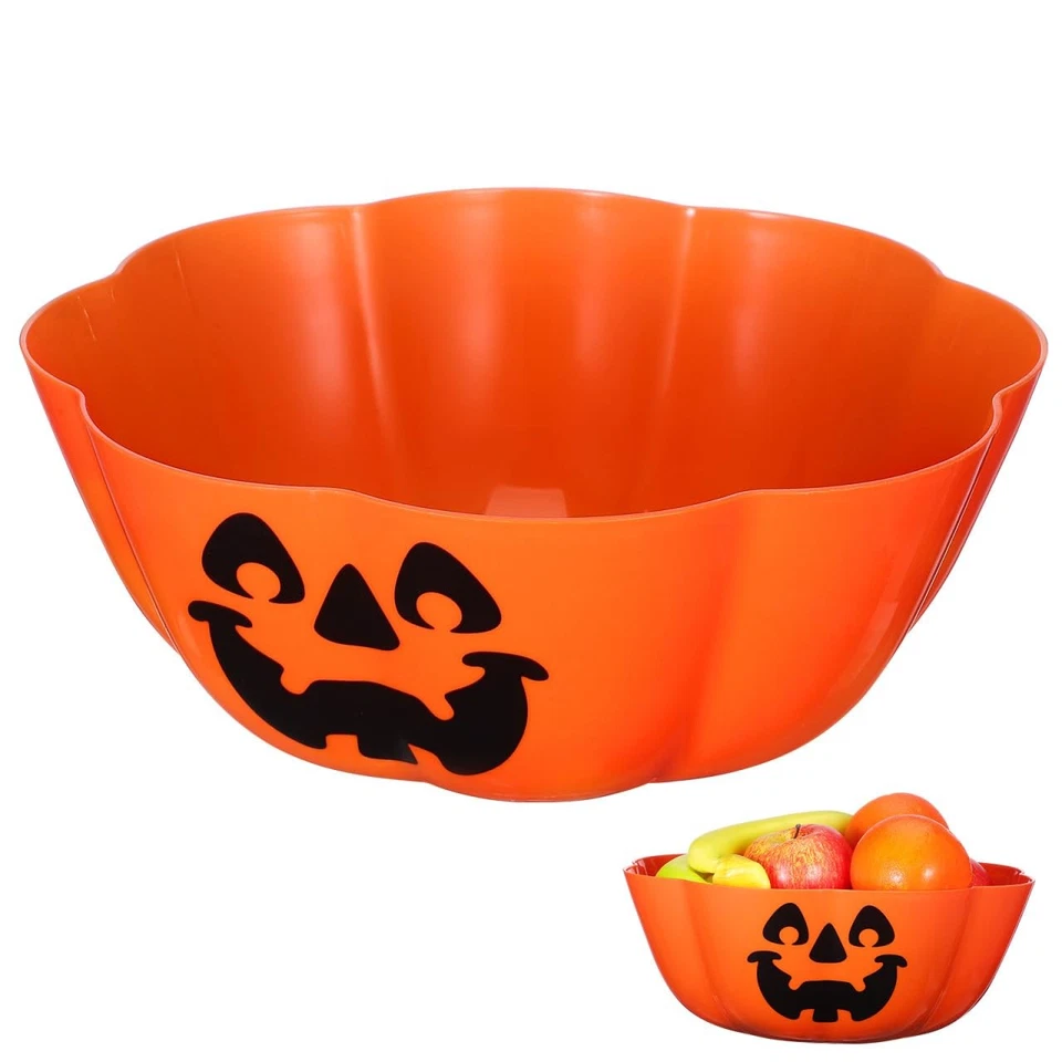 Plato grande de caramelo de calabaza de plástico para caramelo de Halloween para parte de truco o trato... Foto 1 de 4