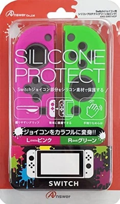 Switch Joy-Con Silicon Protect Cover (Green & Pink) ANS-SW014GP Answer 2017 F/S - Image 1 of 3